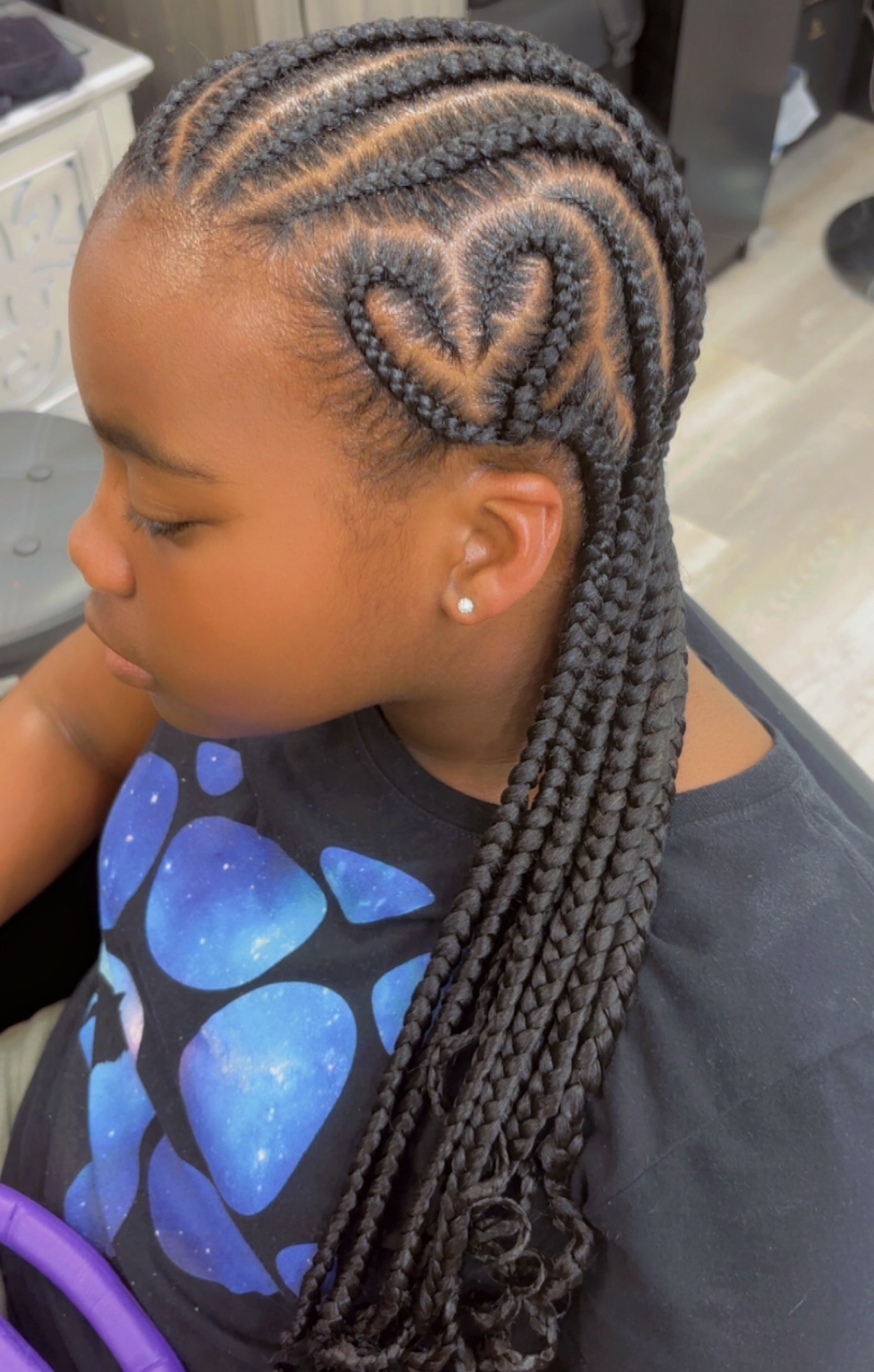 Natural hair styling result