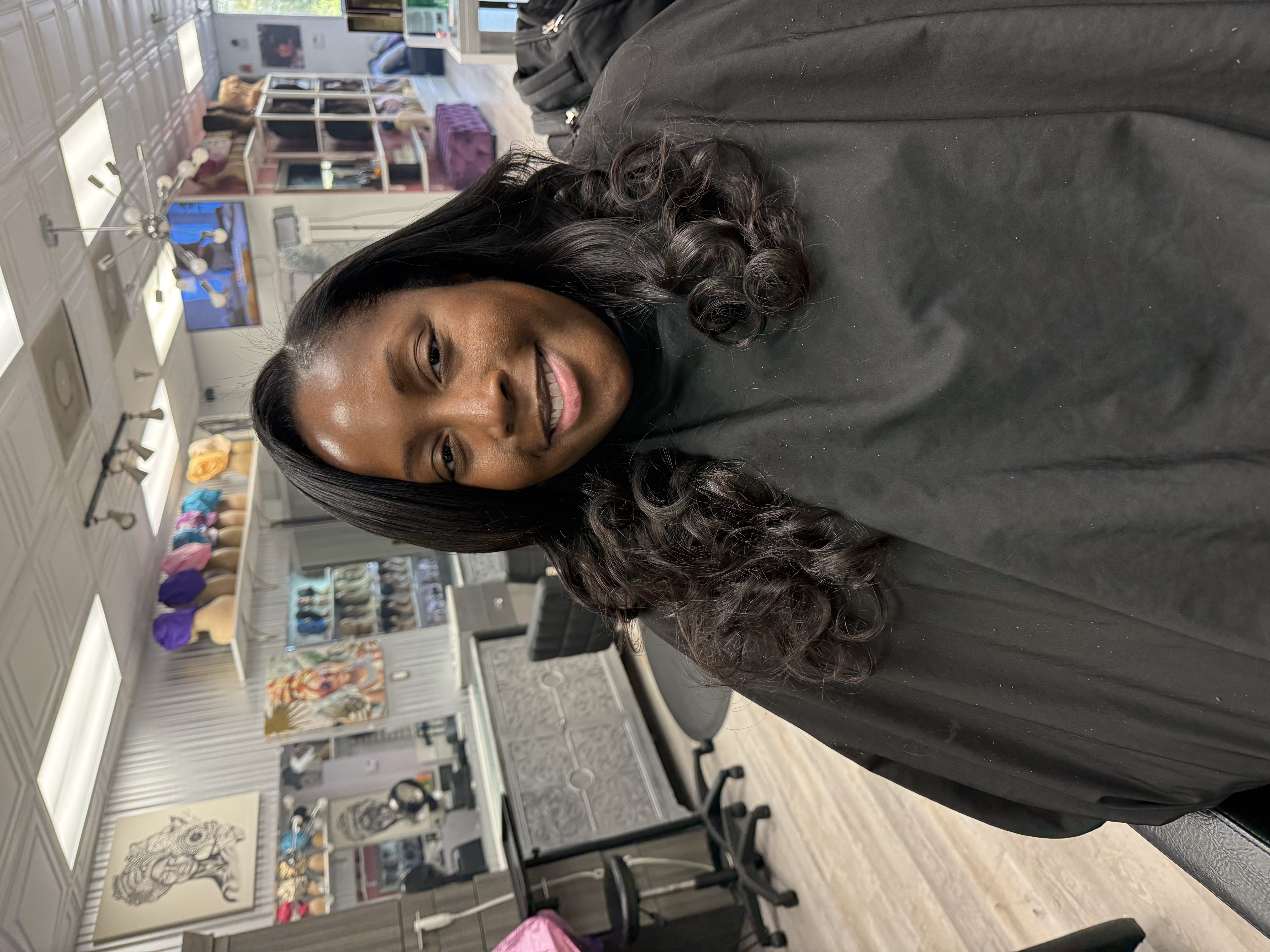 Styling station at the salon